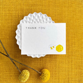 Gele Waterverf Bumble Bee Hive Baby shower Bedankkaart