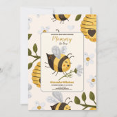 Gele Waterverf Bumble Bee Hive Baby shower Kaart (Voorkant)
