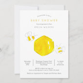 Gele Waterverf Bumble Bee Hive Baby shower Kaart (Voorkant)