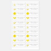 Gele Waterverf Bumble Bee Persoonlijke Kinderen Labels (Vel)