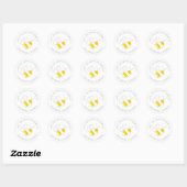 Gele Waterverf Bumble Bee Return Address Ronde Sticker (Vel)