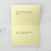 Gele Waterverf Chic Happy Birthday Custom Name Kaart (Binnen)