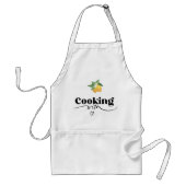 Gele Waterverf Citroen Koken Print Standaard Schort (Voorkant)