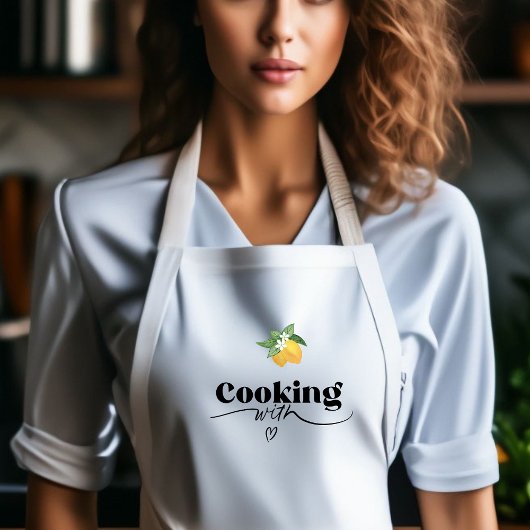 Gele Waterverf Citroen Koken Print Standaard Schort