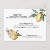 Gele waterverf citroenen en groene bladeren informatiekaartje (Achterkant)