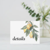 Gele waterverf citroenen en groene bladeren informatiekaartje (Staand voorkant)