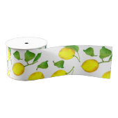 Gele Waterverf Citrus Citrus Citrus Citroenen Grosgrain Lint (Spoel)