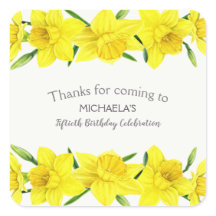 Gele Waterverf Daffodil 50e verjaardagsfeestje