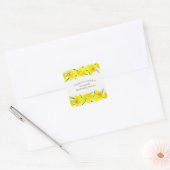 Gele Waterverf Daffodil 50e verjaardagsfeestje Vierkante Sticker (Envelop)