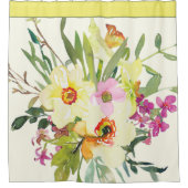 Gele waterverf daffodis douchegordijn (Voorkant)