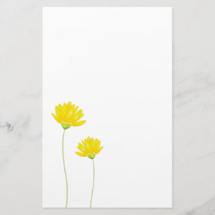Gele Waterverf Daisies Briefpapier