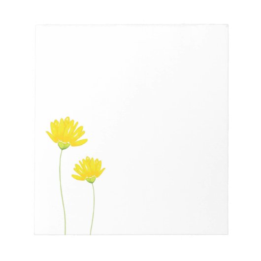 Gele Waterverf Daisies Notitieblok (Voorkant)