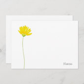 Gele Waterverf Daisy Notitiekaartje (Voorkant / Achterkant)