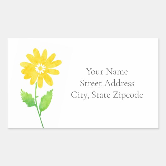 Gele Waterverf Daisy Stem labels (Voorkant)