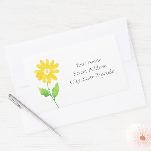 Gele Waterverf Daisy Stem labels (Envelop)