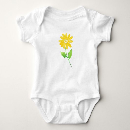 Gele Waterverf Daisy Stem Romper (Voorkant)