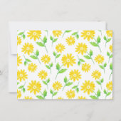 Gele Waterverf Daisy Stems Pattern Bedankkaart (Achterkant)