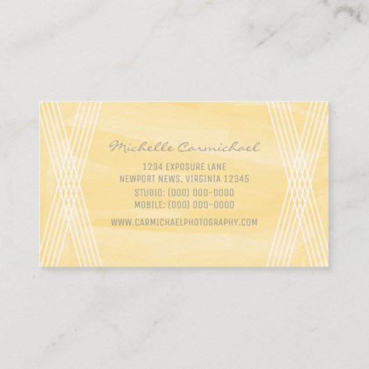 Gele Waterverf Deco Visitekaartje (Achterkant)