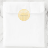 Gele Waterverf Deco Wedding Ronde Sticker (Tas)