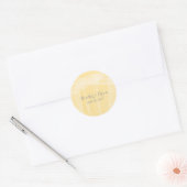 Gele Waterverf Deco Wedding Ronde Sticker (Envelop)
