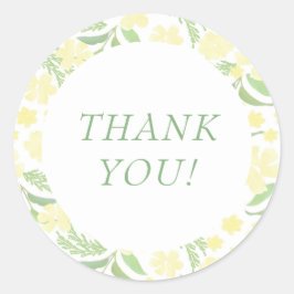 Gele Waterverf Elegant Dank u Sticker