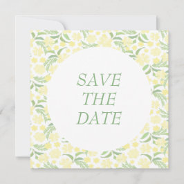 Gele Waterverf Elegante Bloembruiloft Save The Date
