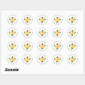 Gele Waterverf Floral Bouquet Return Address Ronde Sticker (Vel)