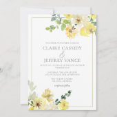 Gele Waterverf Floral Cheef ul Summer Wedding Kaart (Voorkant)