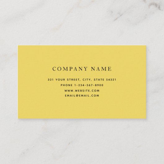 Gele Waterverf Floral & Greenery Professional Visitekaartje (Achterkant)