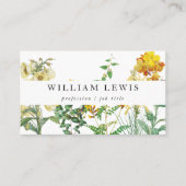 Gele Waterverf Floral & Greenery Professional Visitekaartje (Voorkant)