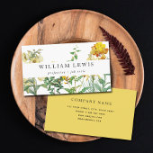Gele Waterverf Floral & Greenery Professional Visitekaartje