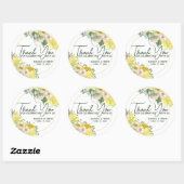 Gele Waterverf Floral Hartelijk dank Ronde Sticker (Vel)