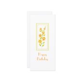 Gele Waterverf Floral Stem Card Kaart (Voorkant / Achterkant in situ)