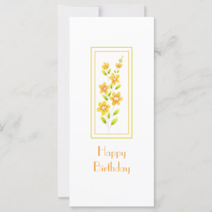 Gele Waterverf Floral Stem Card Kaart