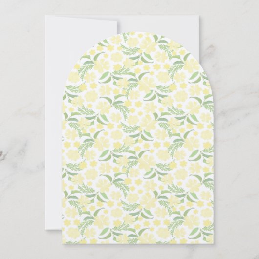 Gele Waterverf Floral Weddenschap Kaart (Achterkant)