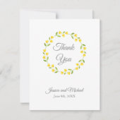 Gele Waterverf Floral Wreath Bedankkaart (Voorkant)