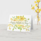 Gele waterverf florale Moederdag Kaart (Gele Bloem)