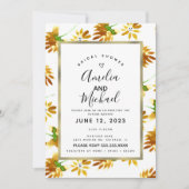 Gele Waterverf Florals Spring Summer Botanical Kaart (Voorkant)