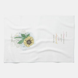 Gele Waterverf Flower Faith Kitchen Towel Theedoek