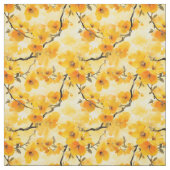 Gele Waterverf Flowers Stof (Swatch)