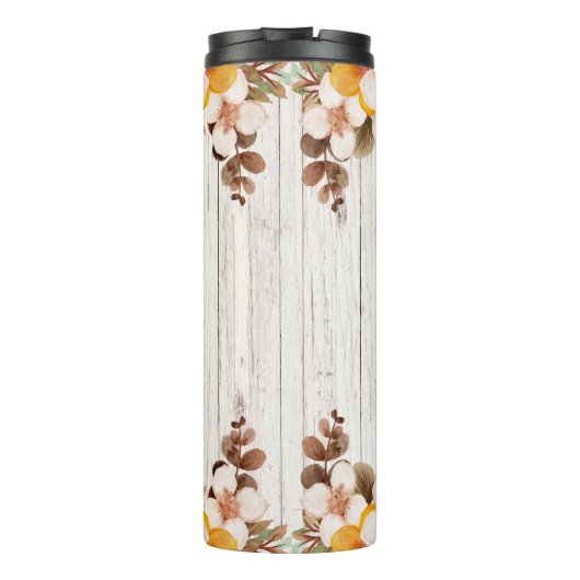 Gele Waterverf Flowers Thermosbeker (Achterkant)