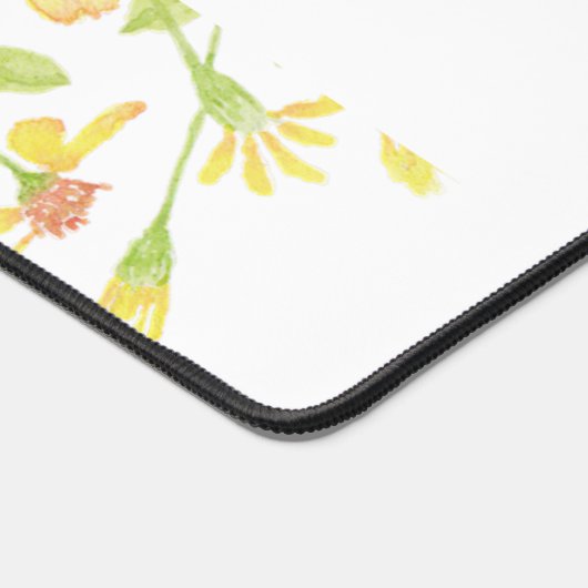 Gele waterverf gepersonaliseerd bureaumat (Hoek)