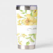 Gele waterverf gepersonaliseerd geïsoleerde drinkbeker (Voorkant)