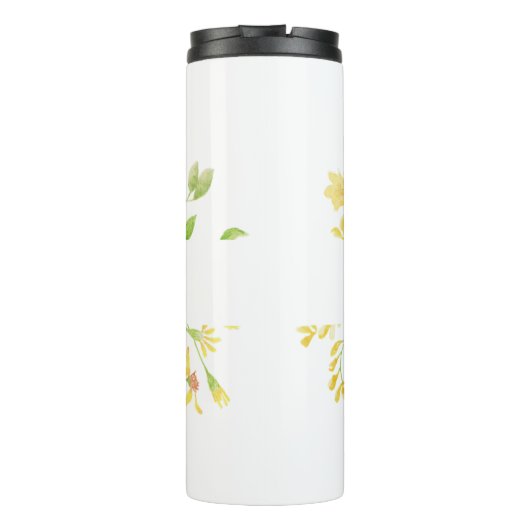 Gele waterverf gepersonaliseerd thermosbeker (Achterkant)