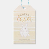 Gele Waterverf Happy Easter Label Cadeaulabel (Voorkant)