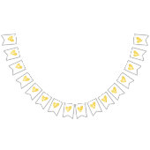 Gele Waterverf hartbanner Vlaggetjes (Alle)