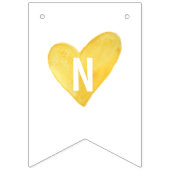 Gele Waterverf hartbanner Vlaggetjes (Derde vlag)