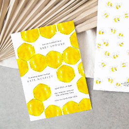 Gele Waterverf Honeycomb Mam tot Baby shower Kaart