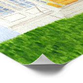 Gele Waterverf House Poster (Hoek)