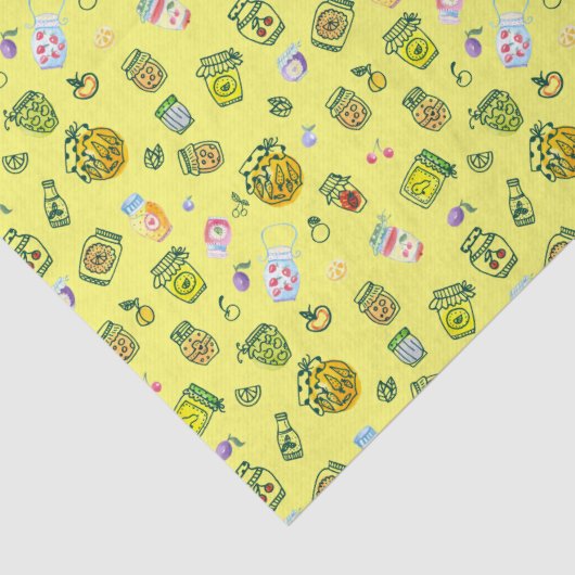 Gele Waterverf Jam Pattern-ontkoppeling Tissuepapier (Detail)